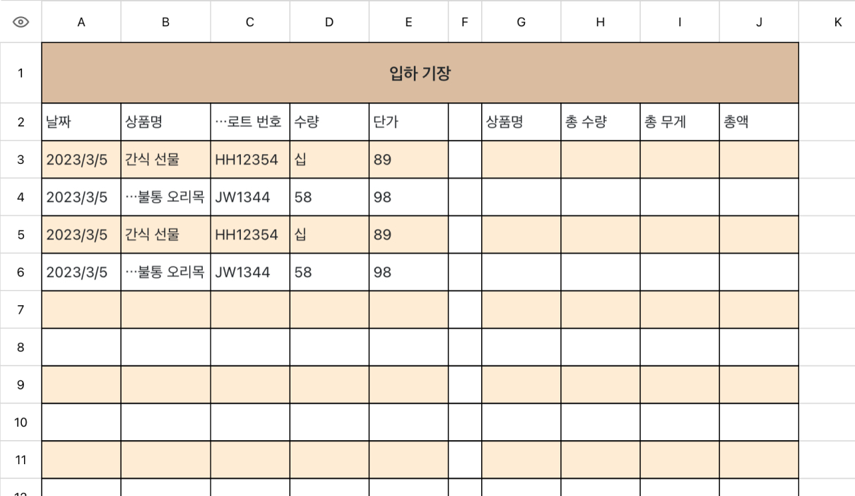 입하 기장표